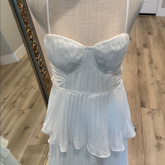 Cascading Crush White Tiered Bustier Midi Dress - Picture 7 of 8